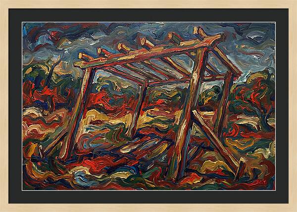 Wooden Pergola In Expressionist Style
