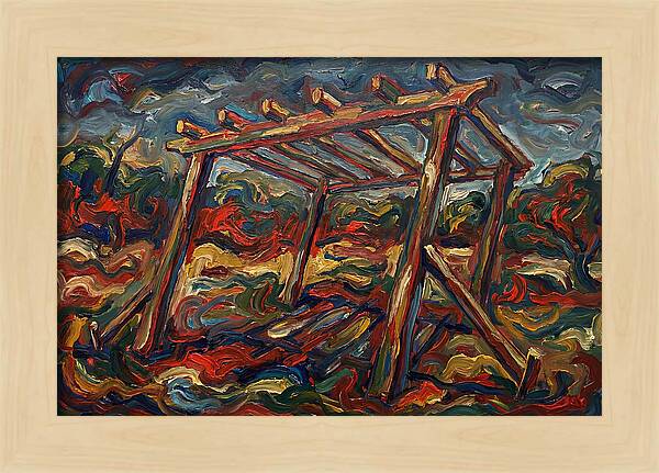 Wooden Pergola In Expressionist Style