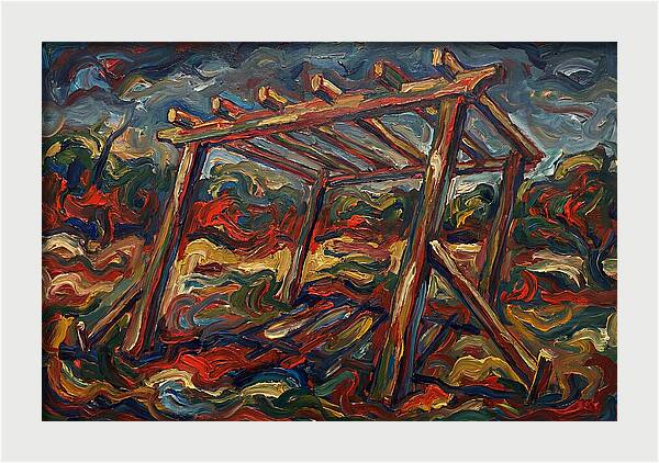 Wooden Pergola In Expressionist Style