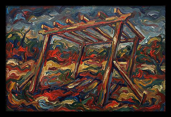 Wooden Pergola In Expressionist Style