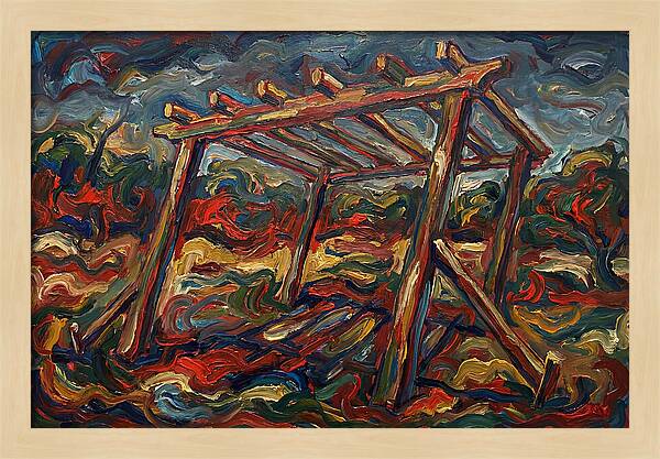Wooden Pergola In Expressionist Style