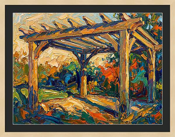 Wooden Pergola Under Sunlight