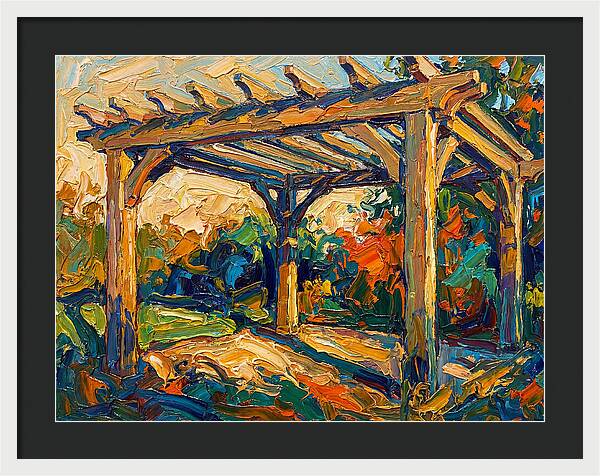 Wooden Pergola Under Sunlight