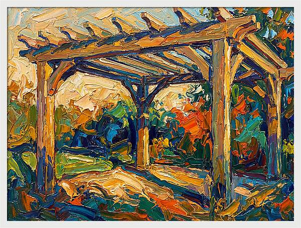 Wooden Pergola Under Sunlight
