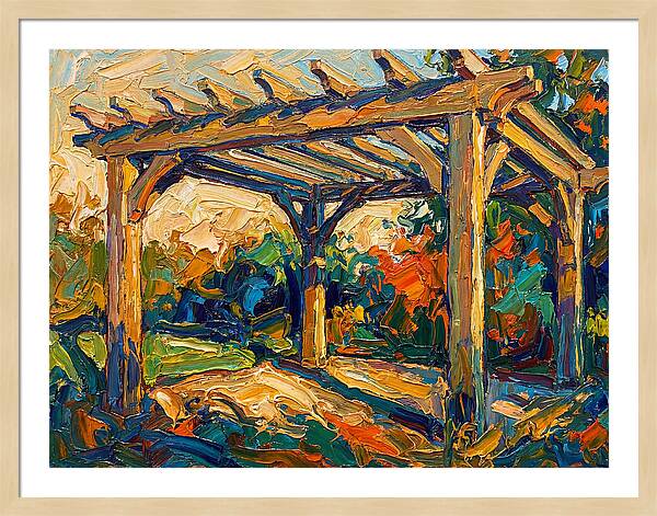 Wooden Pergola Under Sunlight