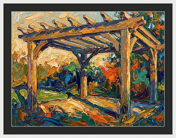 Wooden Pergola Under Sunlight