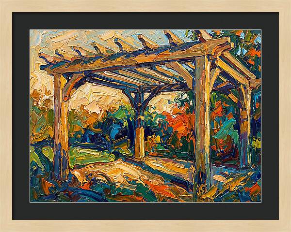 Wooden Pergola Under Sunlight