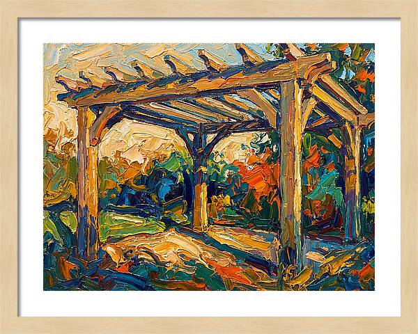 Wooden Pergola Under Sunlight
