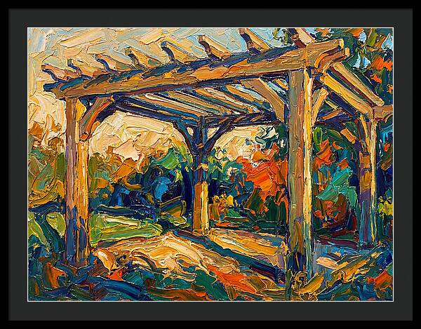 Wooden Pergola Under Sunlight