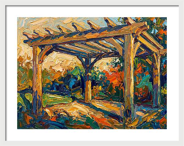 Wooden Pergola Under Sunlight