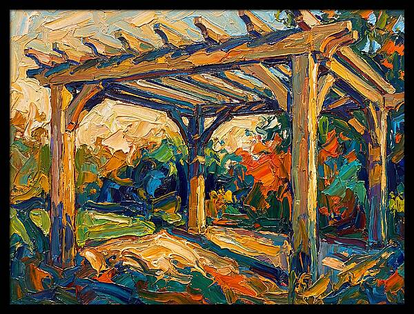 Wooden Pergola Under Sunlight