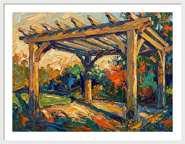 Wooden Pergola Under Sunlight