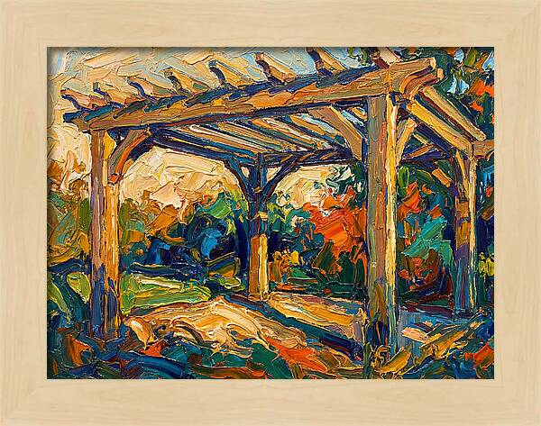 Wooden Pergola Under Sunlight
