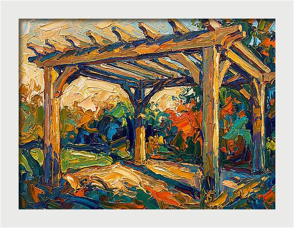 Wooden Pergola Under Sunlight