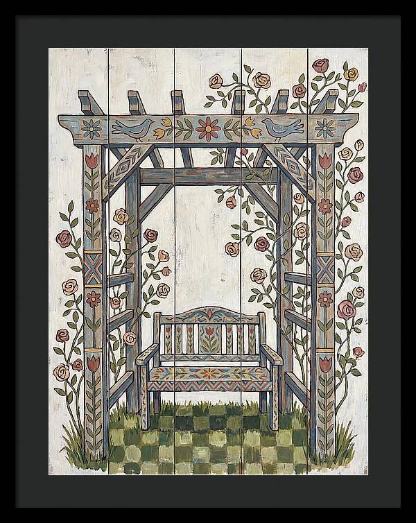 Wooden Pergola With Bench