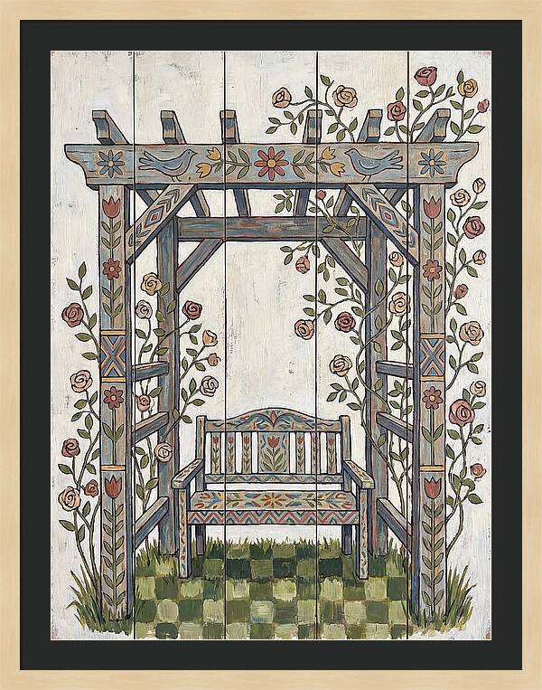 Wooden Pergola With Bench