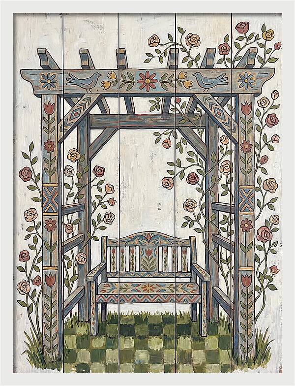 Wooden Pergola With Bench