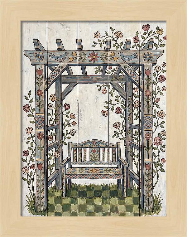 Wooden Pergola With Bench