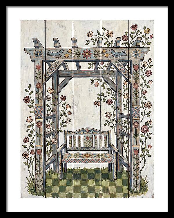 Wooden Pergola With Bench