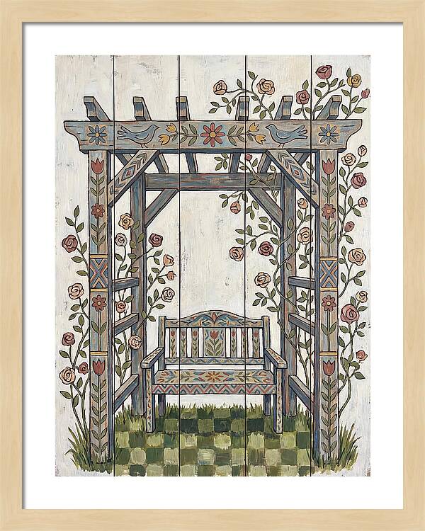 Wooden Pergola With Bench