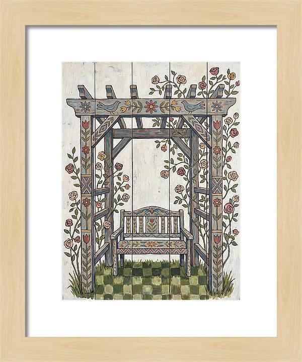 Wooden Pergola With Bench