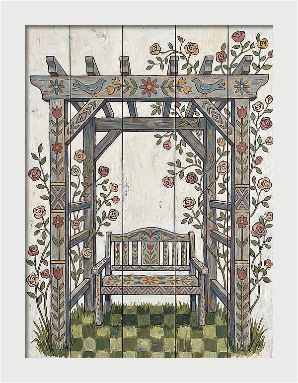 Wooden Pergola With Bench