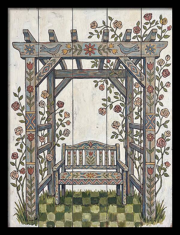 Wooden Pergola With Bench