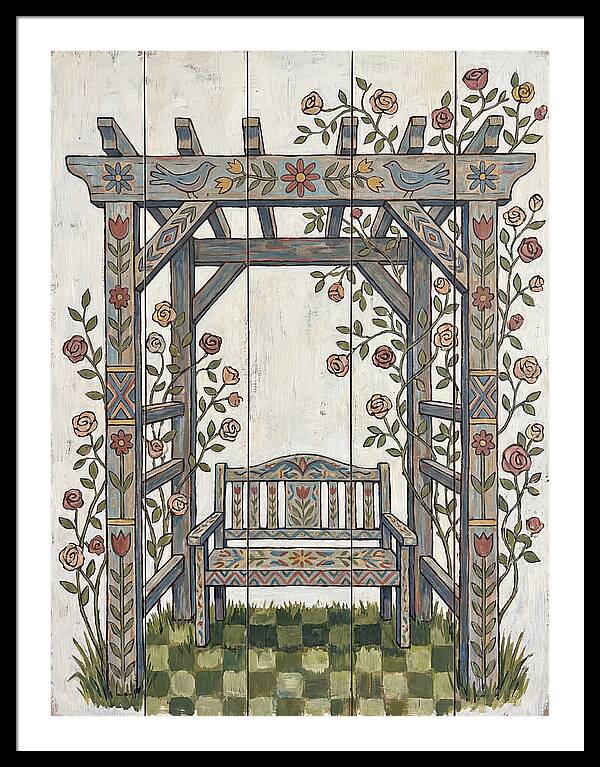 Wooden Pergola With Bench