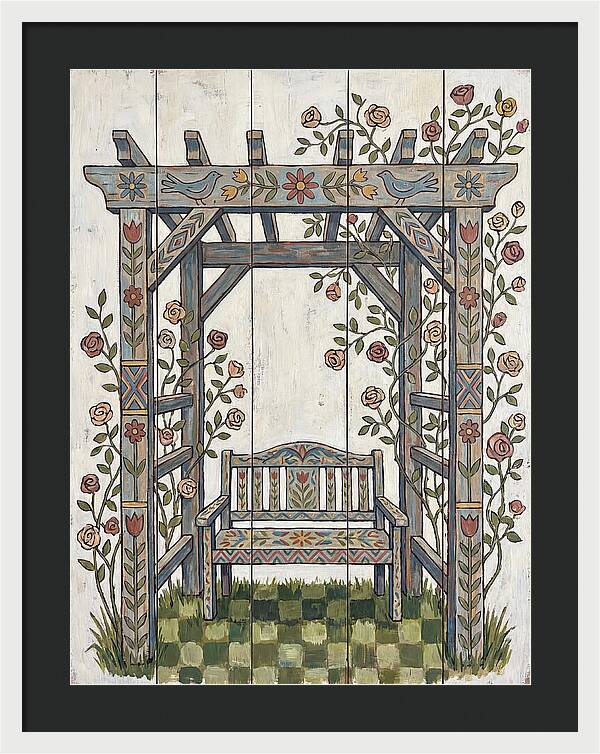Wooden Pergola With Bench