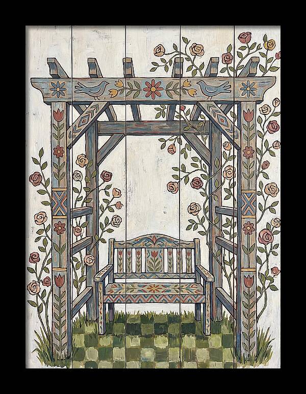 Wooden Pergola With Bench