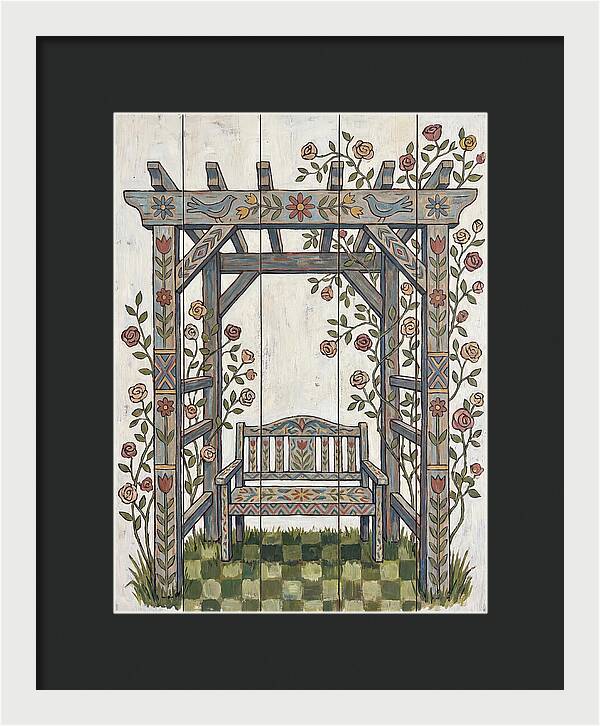 Wooden Pergola With Bench