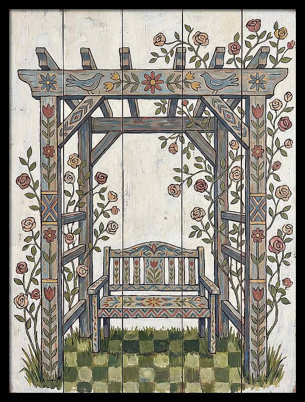 Wooden Pergola With Bench