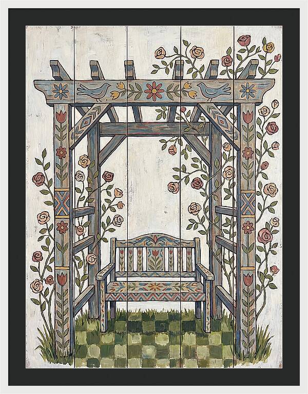 Wooden Pergola With Bench