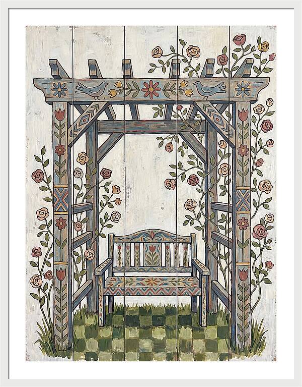 Wooden Pergola With Bench