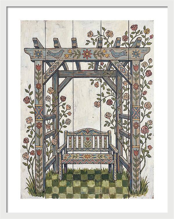 Wooden Pergola With Bench