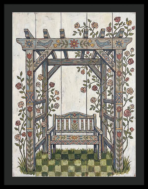Wooden Pergola With Bench