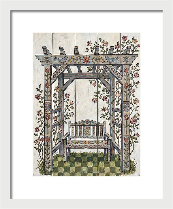 Wooden Pergola With Bench