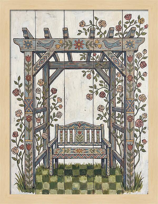 Wooden Pergola With Bench