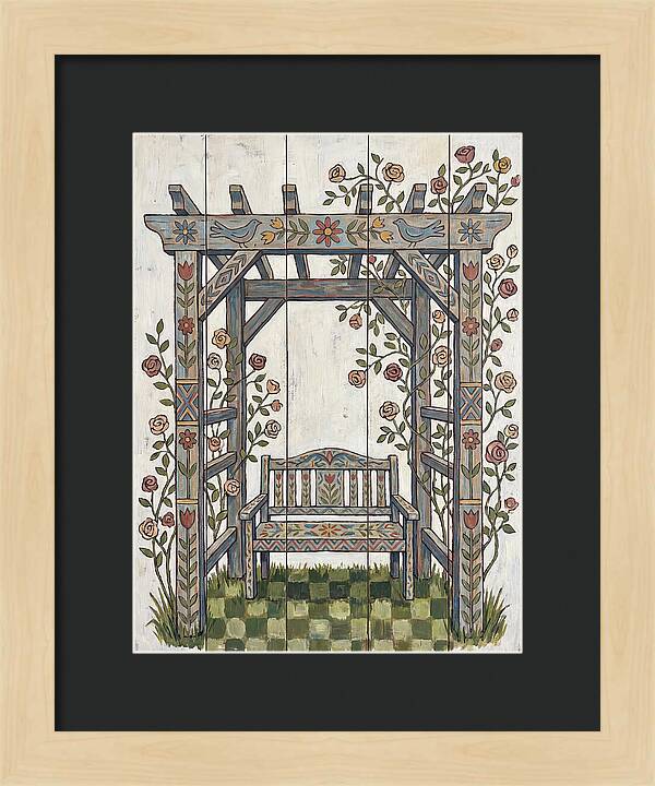 Wooden Pergola With Bench