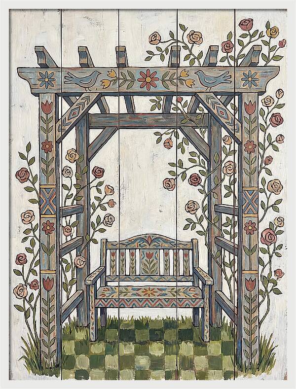 Wooden Pergola With Bench