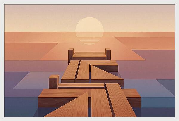 Wooden Pier At Sunset