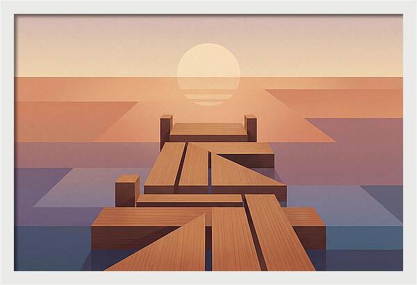 Wooden Pier At Sunset