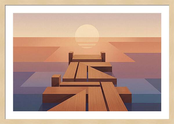 Wooden Pier At Sunset