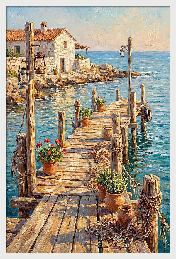 Wooden Pier By The Mediterranean