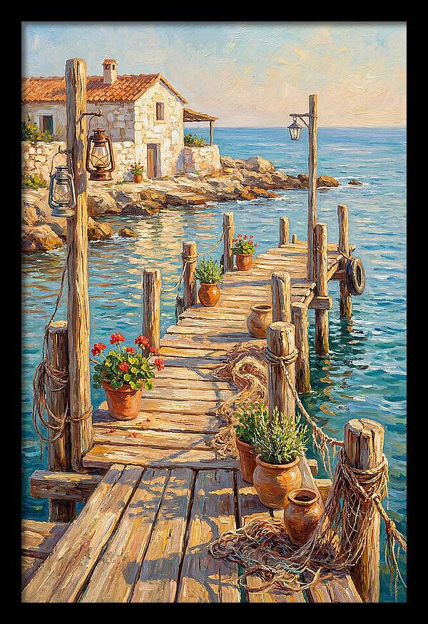 Wooden Pier By The Mediterranean