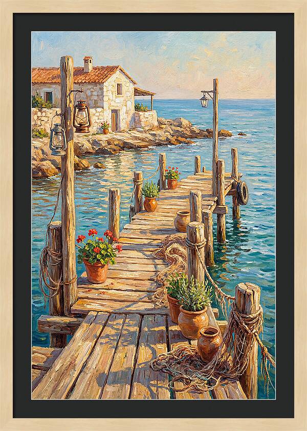 Wooden Pier By The Mediterranean