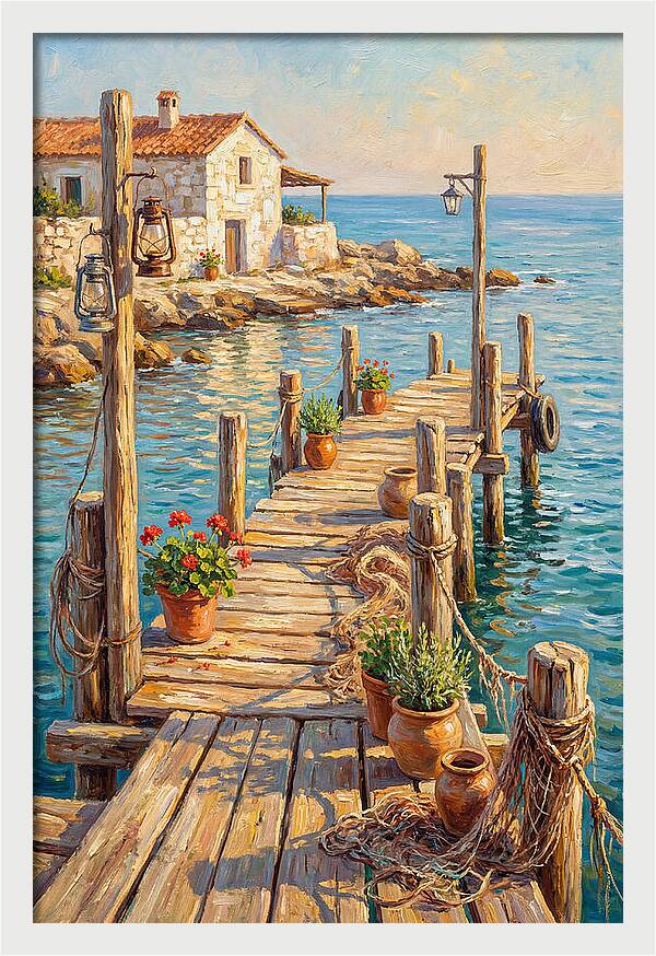 Wooden Pier By The Mediterranean