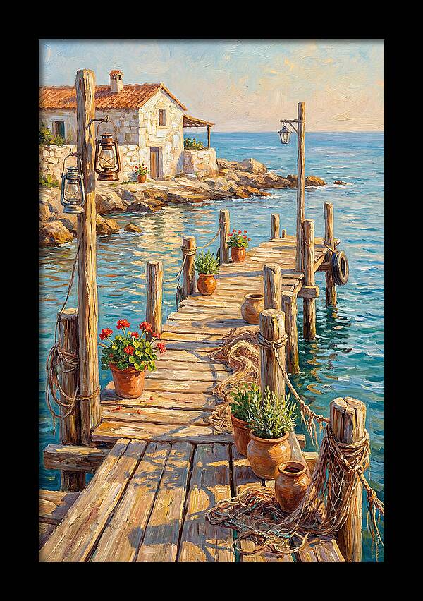 Wooden Pier By The Mediterranean