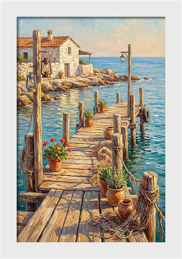 Wooden Pier By The Mediterranean