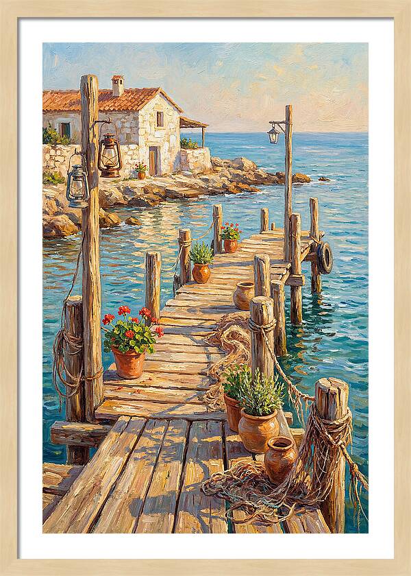 Wooden Pier By The Mediterranean